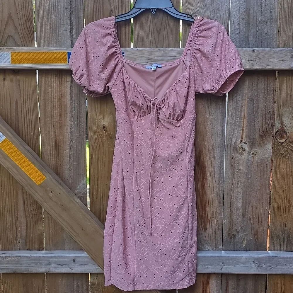 Pink Puff Sleeve Dress